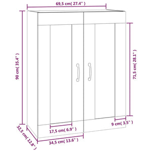 vidaXL Hanging Wall Cabinet Grey Sonoma 69.5x32.5x90 cm