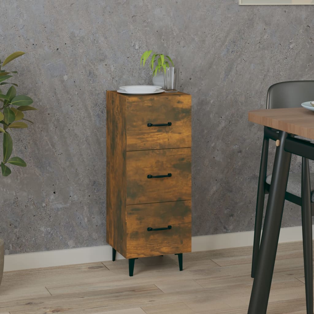 vidaXL Sideboard Smoked Oak 34.5x34x90 cm Engineered Wood