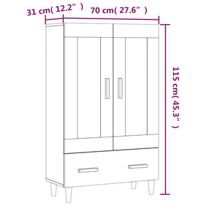 vidaXL Highboard Grey Sonoma 70x31x115 cm Engineered Wood