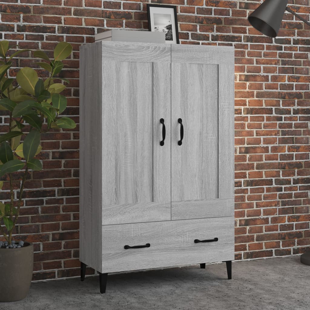 vidaXL Highboard Grey Sonoma 70x31x115 cm Engineered Wood