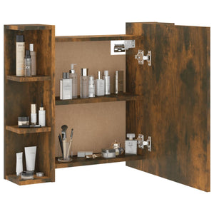 vidaXL Mirror Cabinet with LED Smoked Oak 70x16.5x60 cm