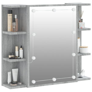 vidaXL Mirror Cabinet with LED Grey Sonoma 70x16.5x60 cm