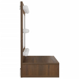 vidaXL Mirror Cabinet with LED Brown Oak 60x31.5x62 cm