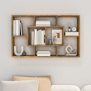 vidaXL Wall Shelf Smoked Oak 85x16x52.5 cm Engineered Wood