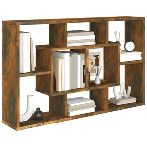 vidaXL Wall Shelf Smoked Oak 85x16x52.5 cm Engineered Wood