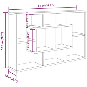 vidaXL Wall Shelf Smoked Oak 85x16x52.5 cm Engineered Wood