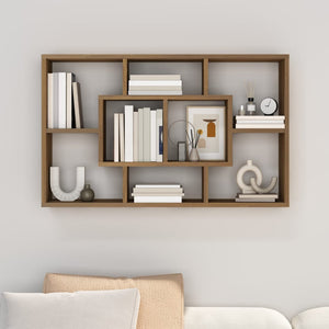 vidaXL Wall Shelf Brown Oak 85x16x52.5 cm Engineered Wood