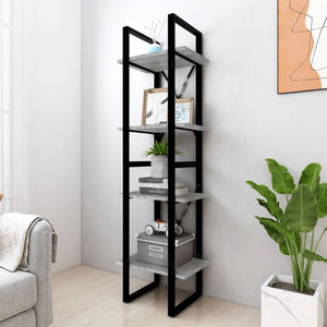 vidaXL 4-Tier Book Cabinet Grey Sonoma 40x30x140 cm Engineered Wood