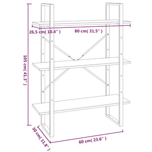 vidaXL Book Cabinet Grey Sonoma 80x30x105 cm Engineered Wood