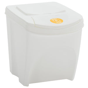 vidaXL Stackable Garbage Bin Boxes 3 pcs White 75 L Polypropylene