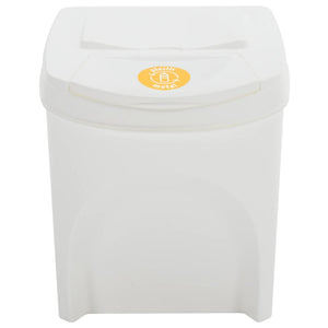 vidaXL Stackable Garbage Bin Boxes 3 pcs White 75 L Polypropylene