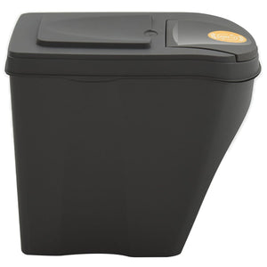 vidaXL Stackable Garbage Bin Boxes 4 pcs Grey 100 L Polypropylene