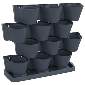 vidaXL Vertical Garden Plant Set 12 pcs Anthracite Polypropylene