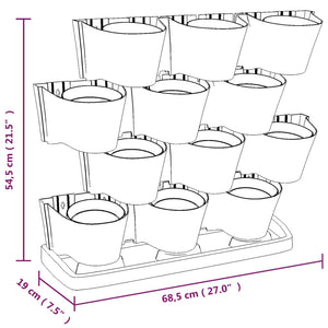 vidaXL Vertical Garden Plant Set 12 pcs Anthracite Polypropylene