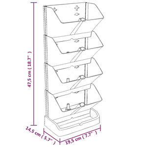 vidaXL Vertical Garden Plant Set 4 pcs Anthracite Polypropylene