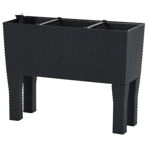 vidaXL Raised Garden Bed Anthracite 60x25x46 cm PP Rattan