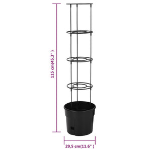 vidaXL Tomato Grower Anthracite Ø29.5x115 cm Polypropylene