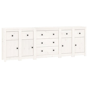 vidaXL Sideboard White 230x35x80 cm Solid Wood Pine