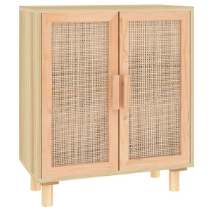 vidaXL Sideboard Brown 60x30x70 cm Solid Wood Pine and Natural Rattan