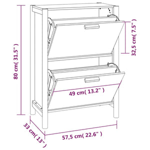 vidaXL Shoe Cabinet 57.5x33x80 cm Engineered Wood