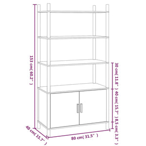 vidaXL Highboard Black 80x40x153 cm Engineered Wood