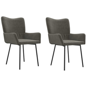 vidaXL Dining Chairs 2 pcs Dark Grey Velvet