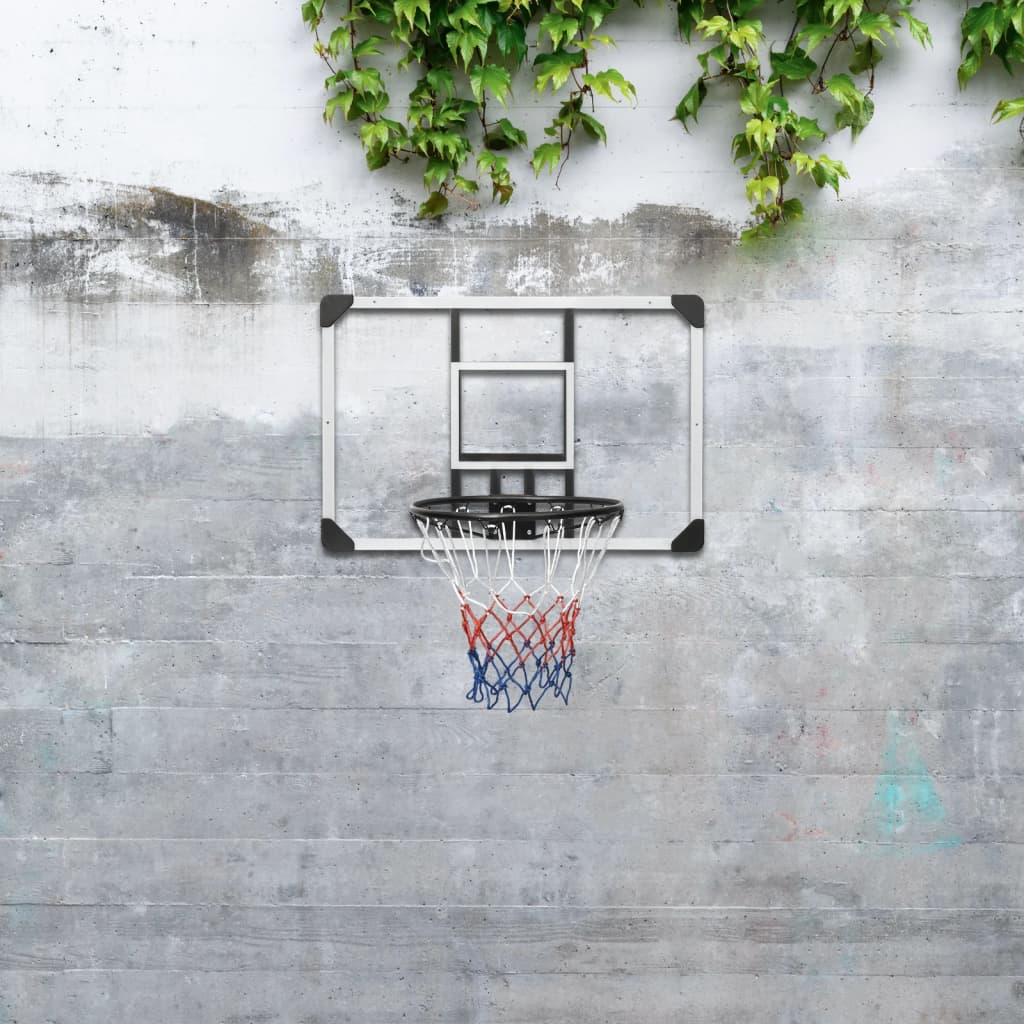 vidaXL Basketball Backboard Transparent 90x60x2.5 cm Polycarbonate