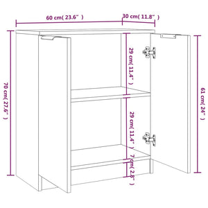 vidaXL Sideboards 2 pcs Sonoma Oak 60x30x70 cm Engineered Wood