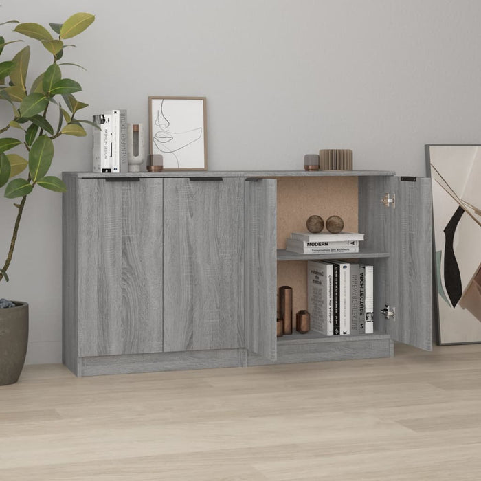 vidaXL Sideboards 2 pcs Grey Sonoma 60x30x70 cm Engineered Wood