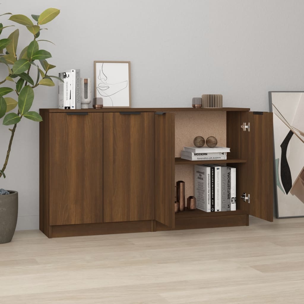 vidaXL Sideboards 2 pcs Brown Oak 60x30x70 cm Engineered Wood