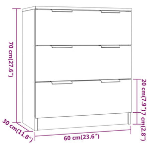 vidaXL 3 Piece Sideboards Black Engineered Wood