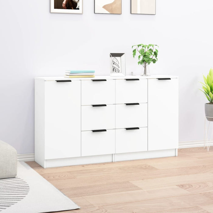 vidaXL Sideboards 2 pcs White 60x30x70 cm Engineered Wood