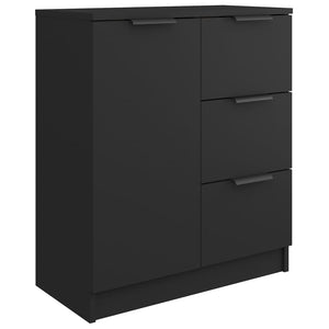 vidaXL Sideboards 2 pcs Black 60x30x70 cm Engineered Wood