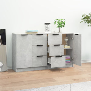 vidaXL Sideboards 2 pcs Concrete Grey 60x30x70 cm Engineered Wood