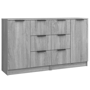 vidaXL Sideboards 2 pcs Grey Sonoma 60x30x70 cm Engineered Wood