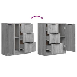 vidaXL Sideboards 2 pcs Grey Sonoma 60x30x70 cm Engineered Wood