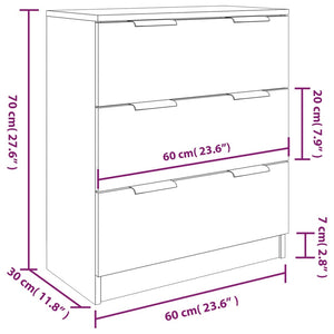 vidaXL 3 Piece Sideboards Sonoma Oak Engineered Wood