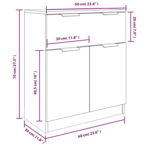 vidaXL 3 Piece Sideboards Sonoma Oak Engineered Wood