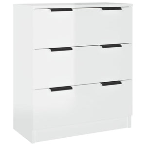 vidaXL 3 Piece Sideboards High Gloss White Engineered Wood