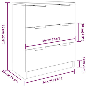 vidaXL 3 Piece Sideboards Smoked Oak Engineered Wood