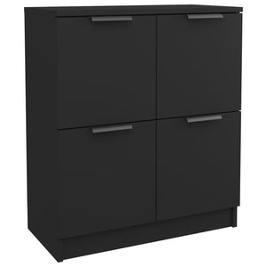 vidaXL Sideboards 2 pcs Black 60x30x70 cm Engineered Wood