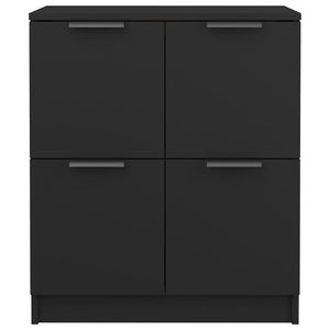 vidaXL Sideboards 2 pcs Black 60x30x70 cm Engineered Wood