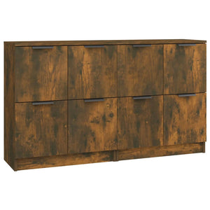 vidaXL Sideboards 2 pcs Smoked Oak 60x30x70 cm Engineered Wood