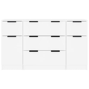 vidaXL 3 Piece Sideboard Set White Engineered Wood