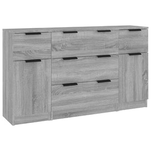 vidaXL 3 Piece Sideboard Set Grey Sonoma Engineered Wood