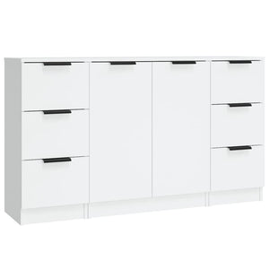 vidaXL Sideboards 3 pcs White Engineered Wood