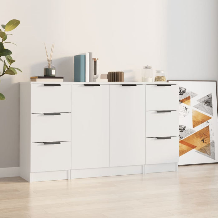 vidaXL Sideboards 3 pcs White Engineered Wood