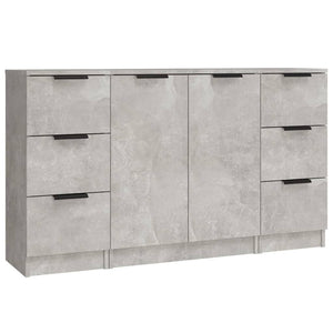 vidaXL Sideboards 3 pcs Concrete Grey Engineered Wood