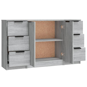 vidaXL Sideboards 3 pcs Grey Sonoma Engineered Wood