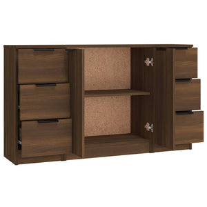 vidaXL Sideboards 3 pcs Brown Oak Engineered Wood